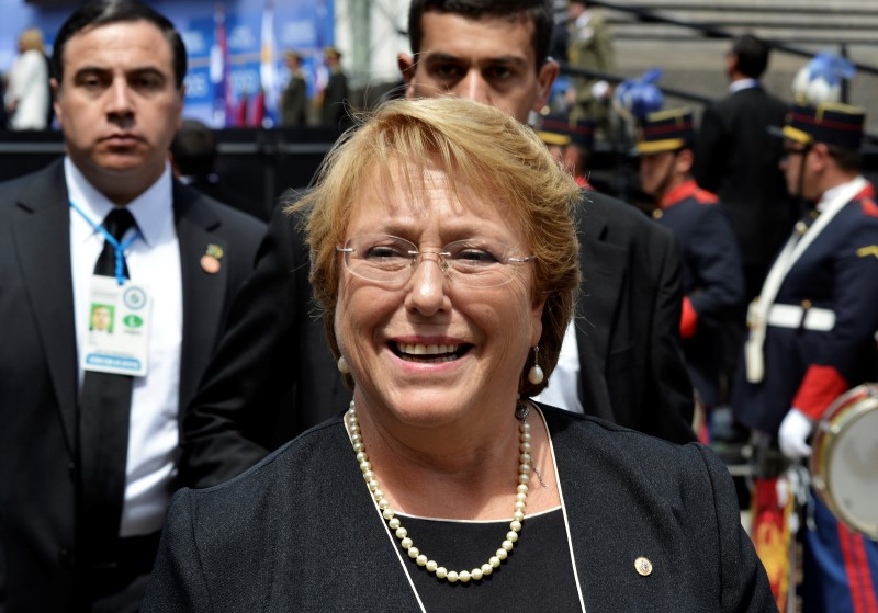 © Reuters. Presidente do Chile, Michelle Bachelet, durante evento no Uruguai 