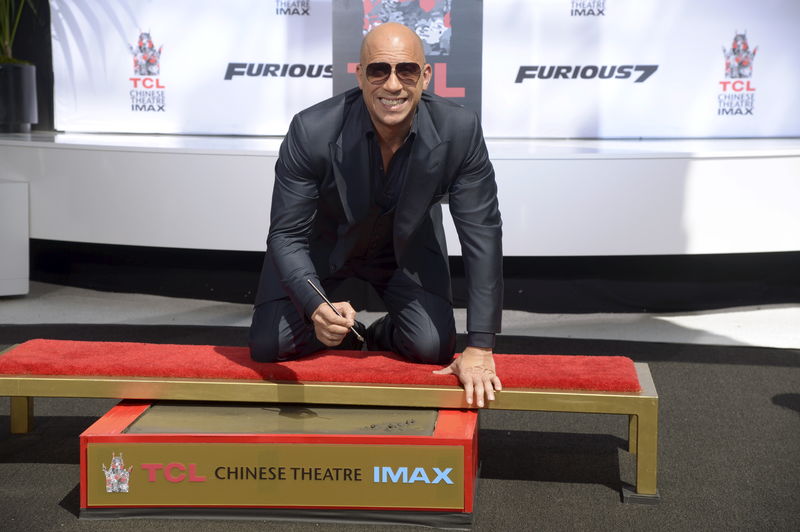 © Reuters. Vin Diesel durante cerimônia no Teatro Chinês, em Los Angeles