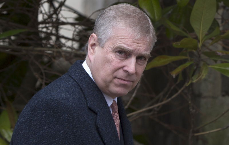 © Reuters. Britain's Prince Andrew leaves after attending the Easter Sunday service at St Georges Chapel at Windsor Castle in southern England