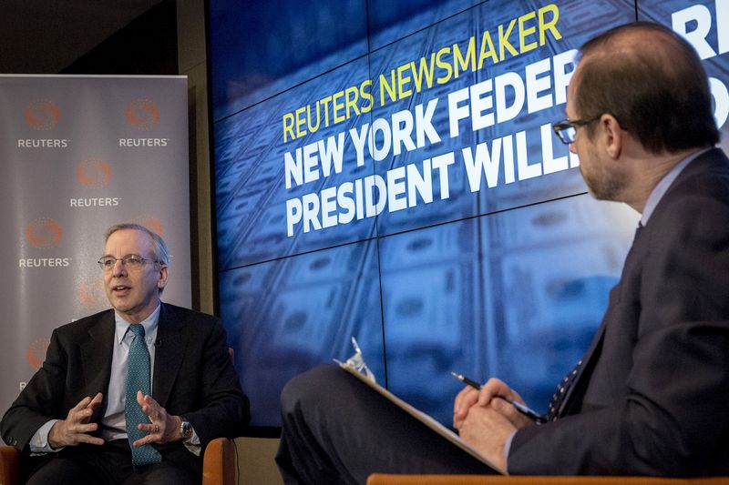 © Reuters. New York Federal Reserve Bank President William Dudley speaks at a Thomson Reuters newsmaker event in New York
