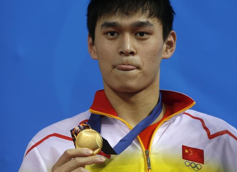 © Reuters. تأهل سون وهاجينو لبطولة العالم للسباحة