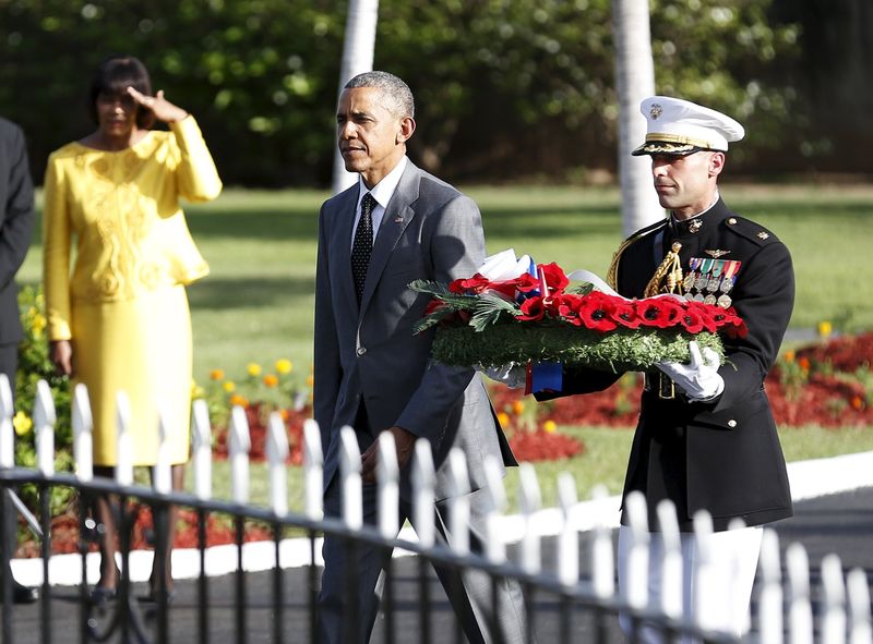 © Reuters. Barack Obama participa de cerimônia na Jamaica