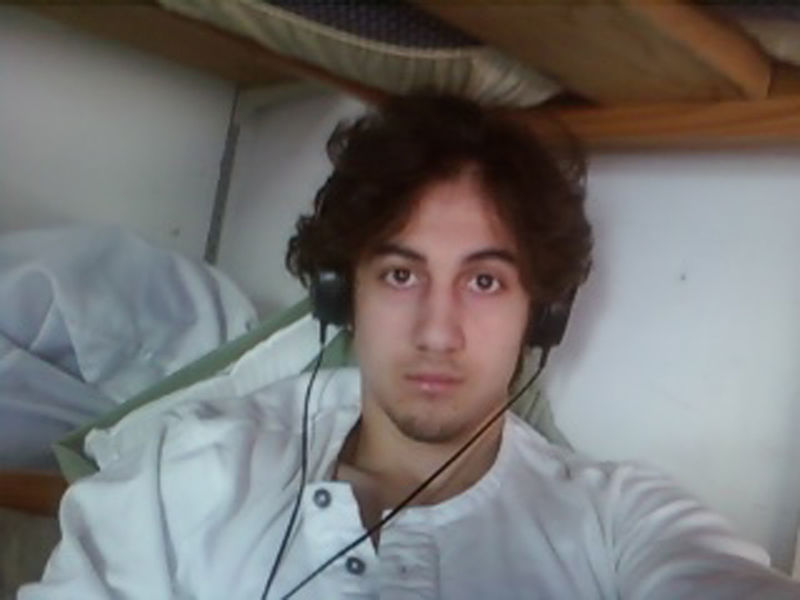 © Reuters. Dzhokhar Tsarnaev is pictured in this handout photo presented as evidence by the U.S. Attorney's Office in Boston