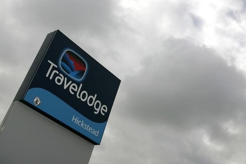 © Reuters. A sign for a Travelodge is seen at Hickstead in Sussex in southern England