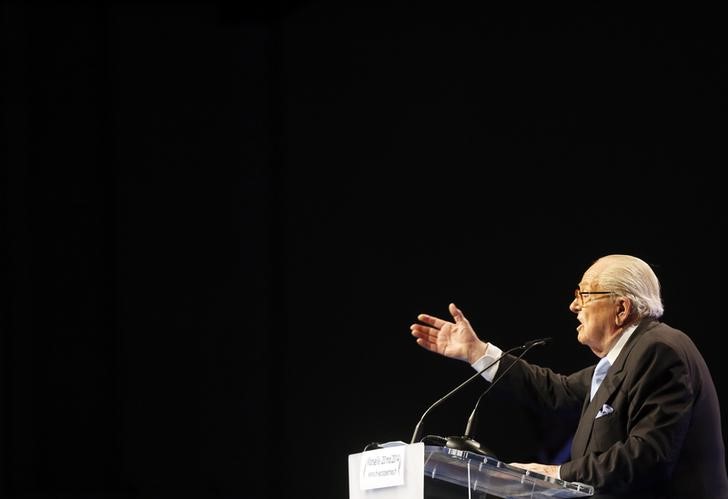 © Reuters. Jean-Marie Le Pen durante discurso em Marselha 