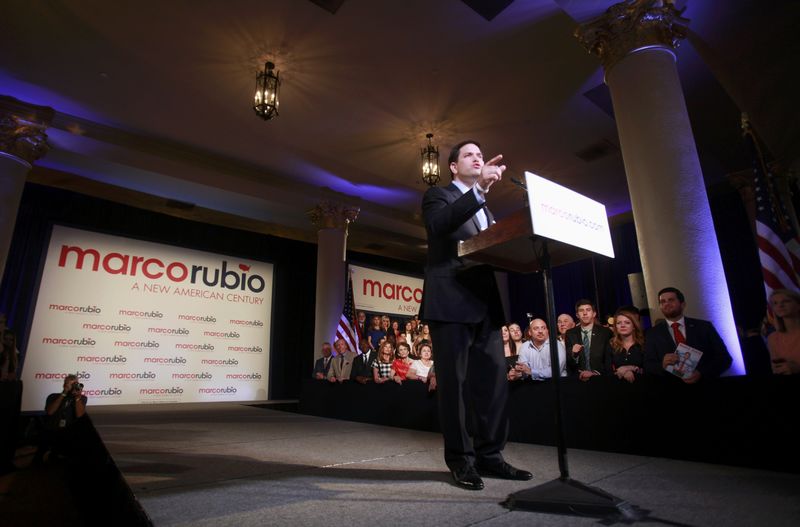 © Reuters. U.S. Senator Rubio announces bid for the Republican nomination in the 2016 U.S. presidential election race during speech in Miami