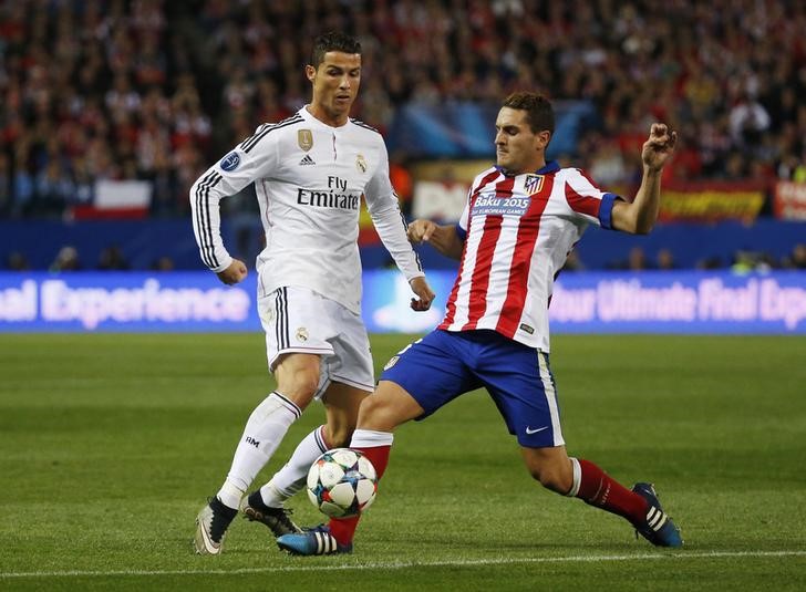 © Reuters. Jogo entre Atlético de Madri e Real Madrid