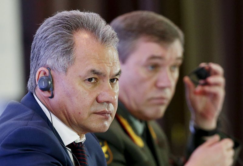 © Reuters. Ministro da Defesa russo, Sergei Shoigu, em conferência de segurança em Moscou