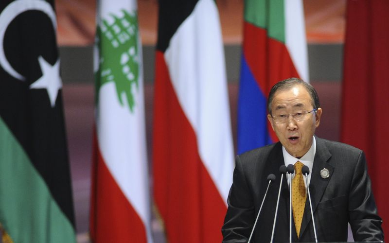 © Reuters. Secretário-geral da Organização das Nações Unidas, Ban Ki-moon, no Egito