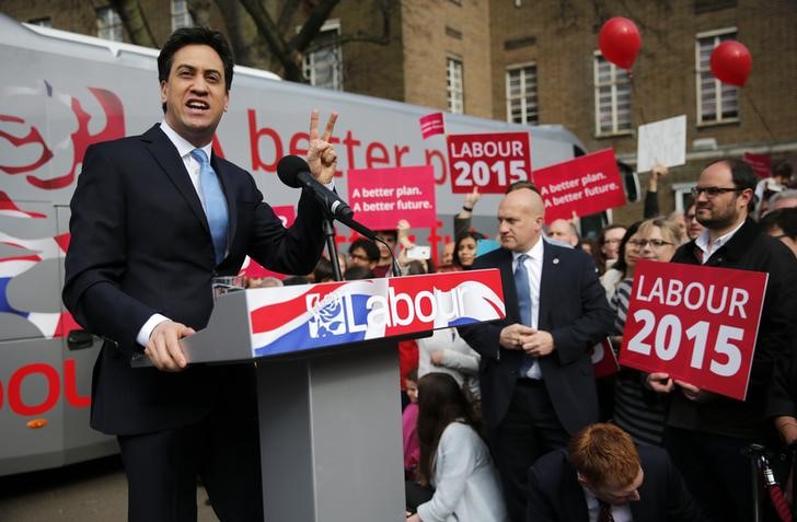 © Reuters. Líder do Partido Trabalhista britânico, Ed Miliband, em ato de campanha em Londres