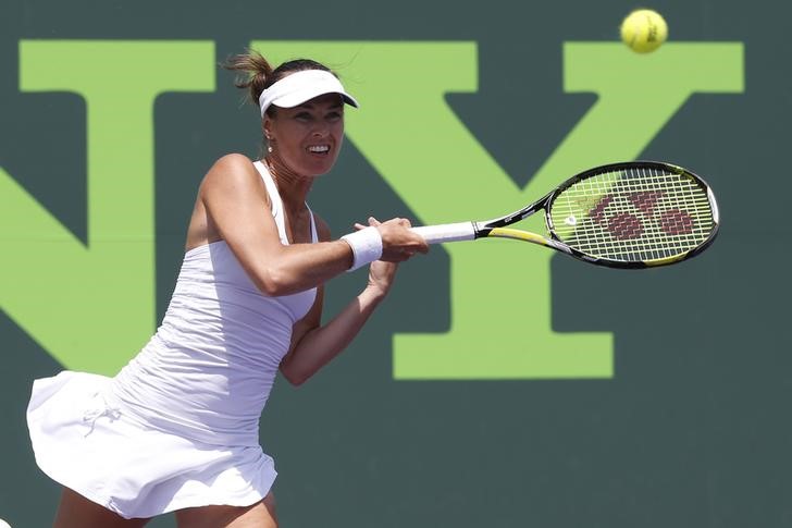 © Reuters. Tennis: Sony Open-Hingis and Lisicki v Black and Mizra