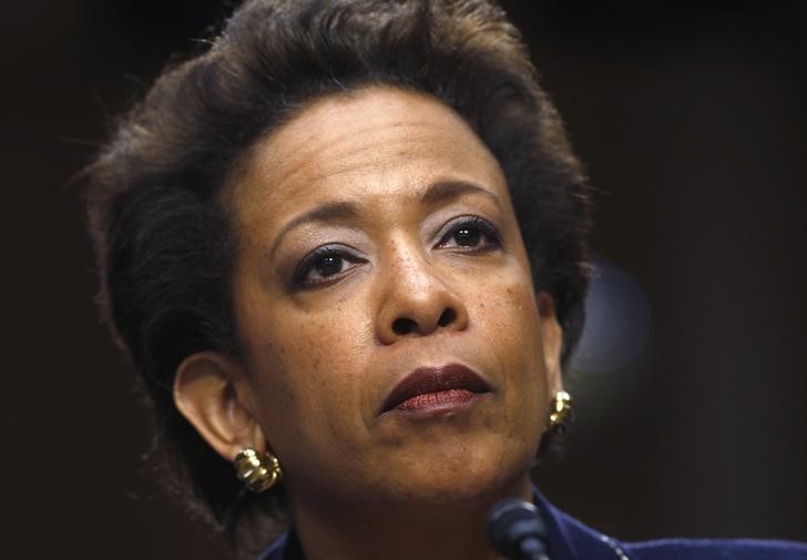 © Reuters. Lynch testifies during her Senate Judiciary Committee confirmation hearing to become U.S. attorney general on Capitol Hill in Washington