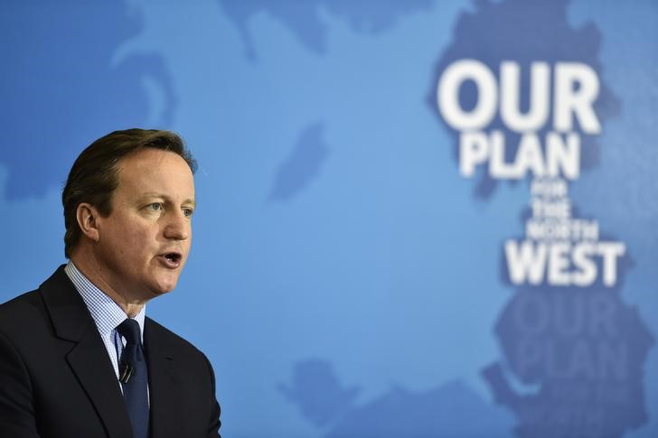 © Reuters. Primeiro-ministro britânico, David Cameron, durante evento no norte da Inglaterra