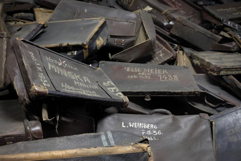© Reuters. File photo of suitcases displayed former German Nazi concentration and extermination camp Auschwitz in Oswiecim 