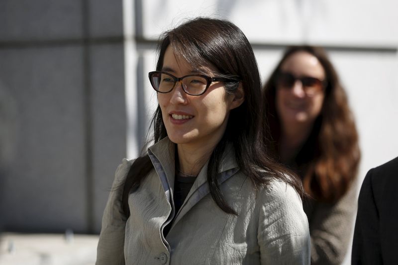 © Reuters. Ellen Pao leaves court as her sexual bias trial against fomer employer Kleiner Perkins Caufield & Byerr continues in San Francisco