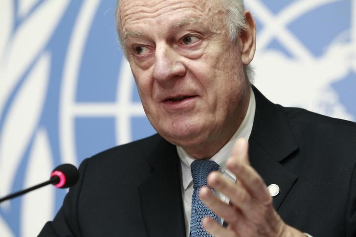 © Reuters. Enviado da ONU na Síria, Staffan de Mistura, durante conferência em Genebra, em foto de arquivo