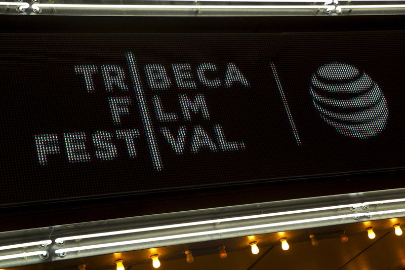 © Reuters. The marquee is seen at world premiere of the film "Live From New York" at the 2015 Tribeca Film Festival, in New York
