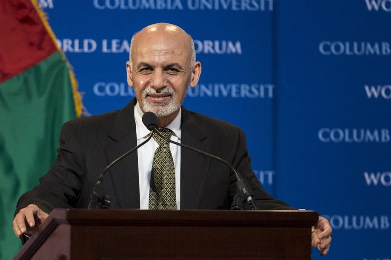 © Reuters. Afghan President Ashraf Ghani participates in "The New Beginning in Afghanistan: A Conversation with H.E. Dr. Mohammad Ashraf Ghani, President of the Islamic Republic of Afghanistan" at Columbia University in New York