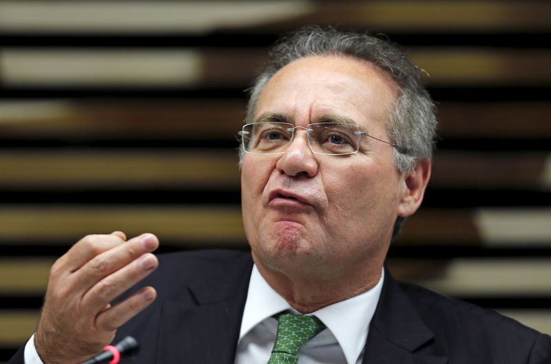 © Reuters. Senador Renan Calheiros durante evento em São Paulo