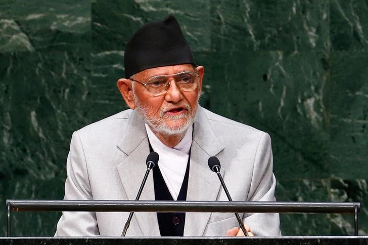 © Reuters. Primeiro-ministro nepalês, Sushil Koirala, durante discurso em Nova York, em foto de arquivo