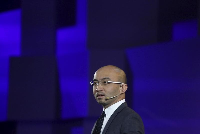 © Reuters. File photo of CEO Bao Fan of China Renaissance attending an event in Nanjing