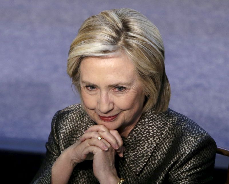 © Reuters. Democratic presidential candidate Clinton appears at Georgetown University in Washington