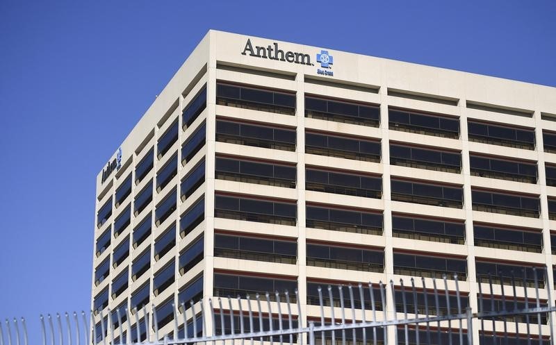 © Reuters. The office building of health insurer Anthem is seen in Los Angeles, California