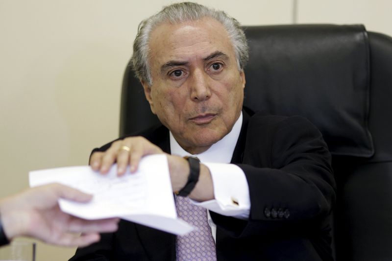 © Reuters. Vice-presidente da República, Michel Temer, durante reunião em Brasília