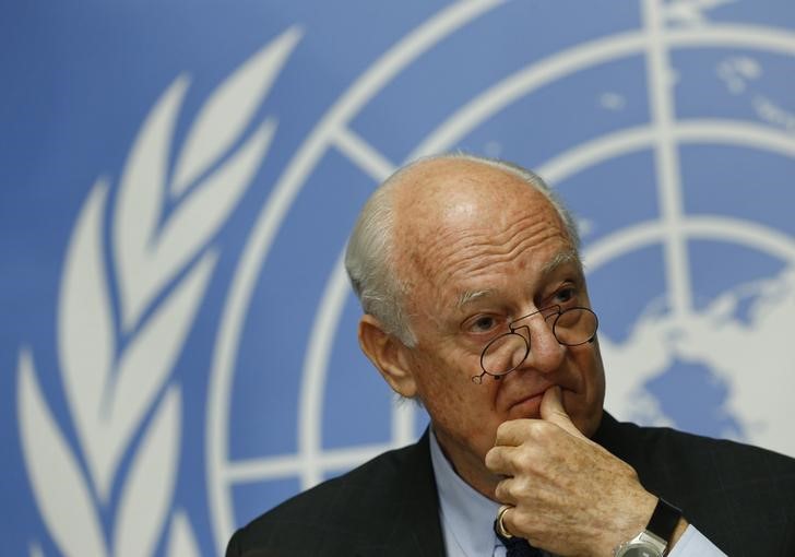 © Reuters. Enviado da ONU para a Síria, Staffan de Mistura, durante conferência em Genebra