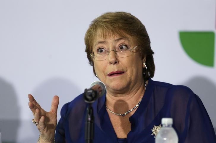 © Reuters. Presidente chilena, Michelle Bachelet, durante fórum em Veracruz