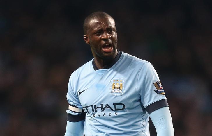 © Reuters. Meia do Manchester City Yaya Touré durante partida contra o Leicester City