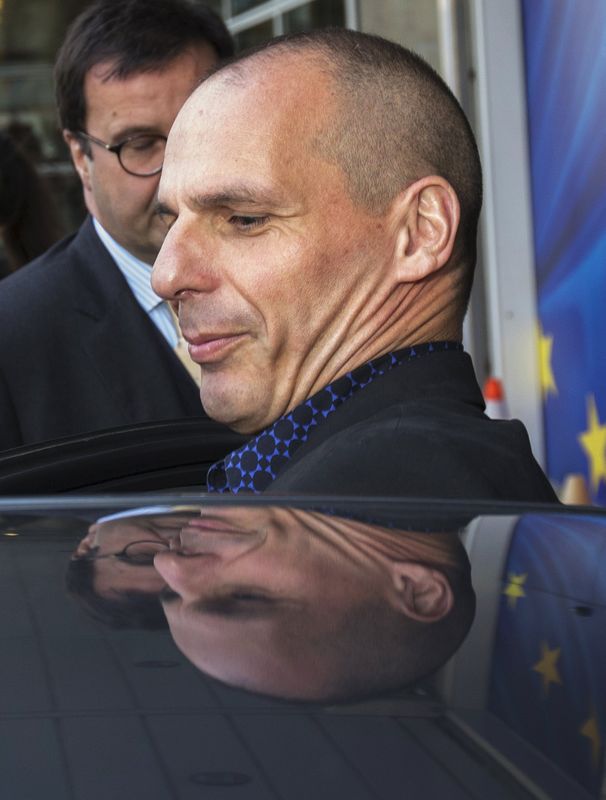 © Reuters. Ministro das Finanças grego, Yanis Varoufakis, em Bruxelas