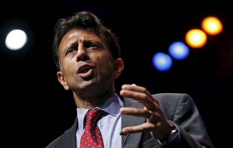 © Reuters. Governor of Louisiana Bobby Jindal speaks at the Iowa Faith and Freedom Coalition's forum in Waukee