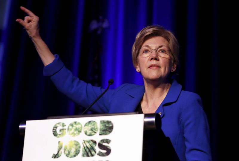 © Reuters. Senator Warren speaks at the BlueGreen Alliance Foundation's 2015 Good Jobs, Green Jobs Conference