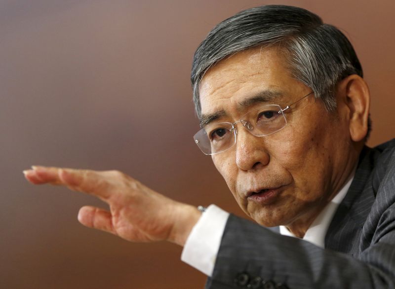 © Reuters. Bank of Japan Governor Kuroda speaks during a news conference at the BOJ headquarters in Tokyo