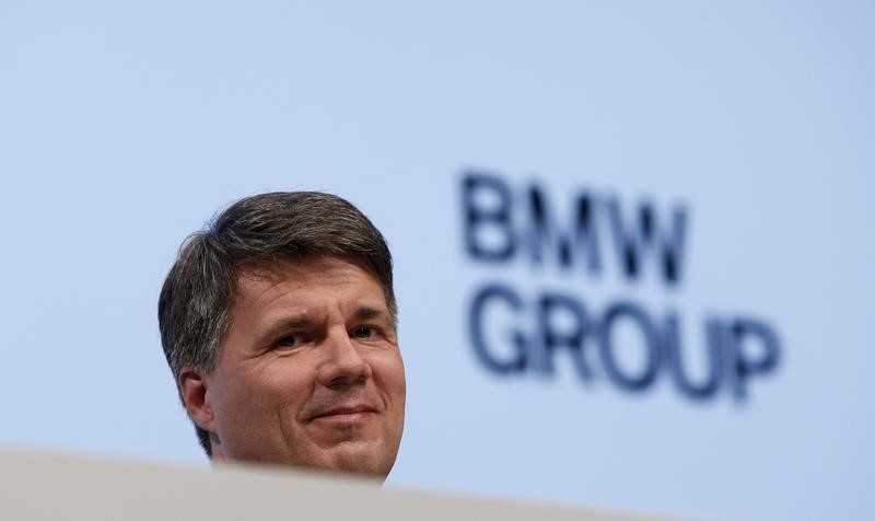 © Reuters. German premium automaker BMW's designated CEO Krueger reacts during company's annual news conference in Munich