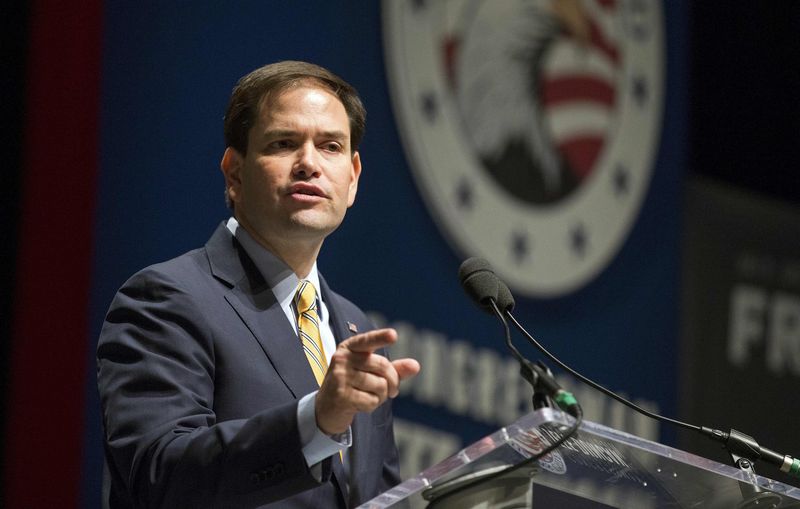 © Reuters. U.S. Republican presidential candidate Senator Marco Rubio speaks during the Freedom Summit in Greenville, South Carolina in this file photo