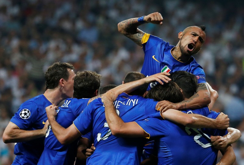 © Reuters. موراتا يقود يوفنتوس لنهائي دوري أبطال أوروبا على حساب ريال مدريد