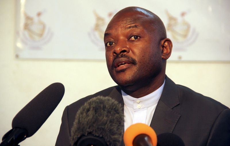 © Reuters. Presidente de Burundi, Pierre Nkurunziza, durante entrevista coletiva, em foto de arquivo