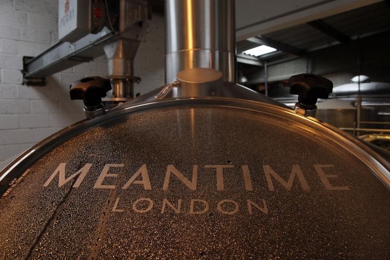 © Reuters. The cap of a brewing kettle is seen at the Meantime brewery in east London