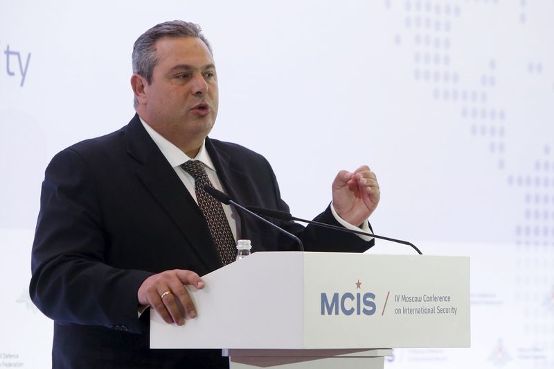 © Reuters. Greek Defence Minister Kammenos attends the 4th Moscow Conference on International Security (MCIS) in Moscow