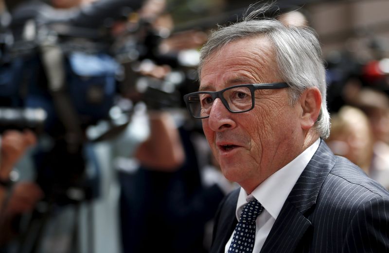 © Reuters. Il presidente della Commissione europea Jean Claude Juncker