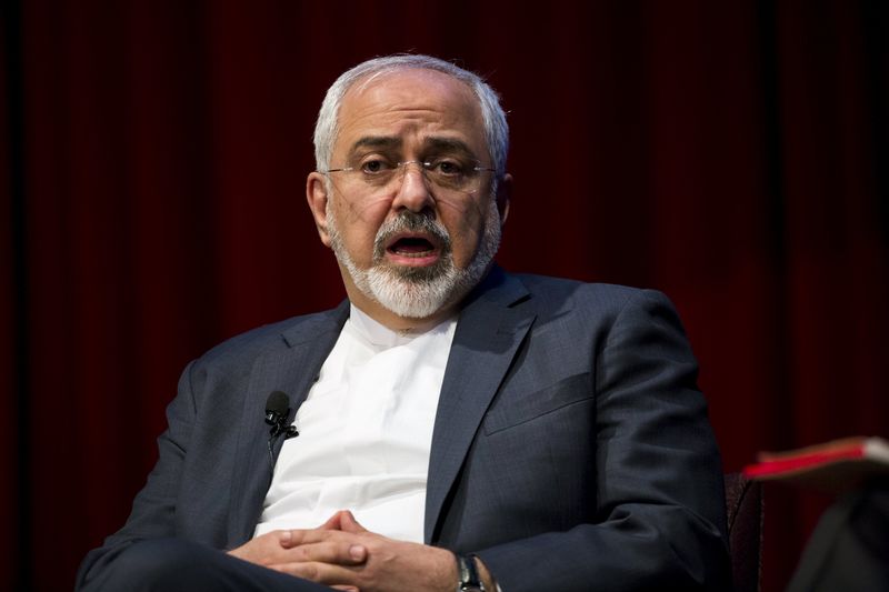 © Reuters. Iranian Foreign Minister Mohammad Javad Zarif speaks at the New York University (NYU) Center on International Cooperation in New York