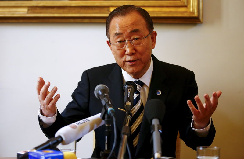 © Reuters. بان جي مون يأسف لعدم تمديد الهدنة الإنسانية باليمن