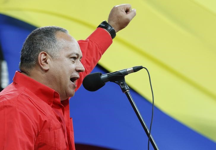 © Reuters. Presidente da Assembleia Nacional venezuelana, Diosdado Cabello, durante evento em Caracas