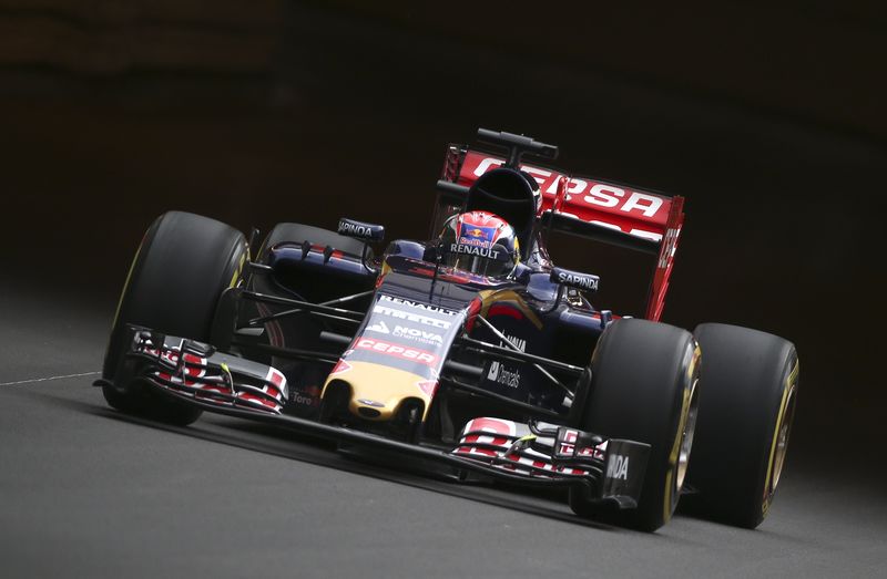 © Reuters. Verstappen of the Netherlands drives his car during the first free practices for the Monaco F1 Grand Prix