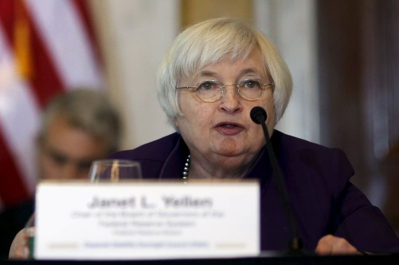© Reuters. File photo of Federal Reserve Chair Yellen speaking at meeting of the FSOC at the Treasury Department in Washington