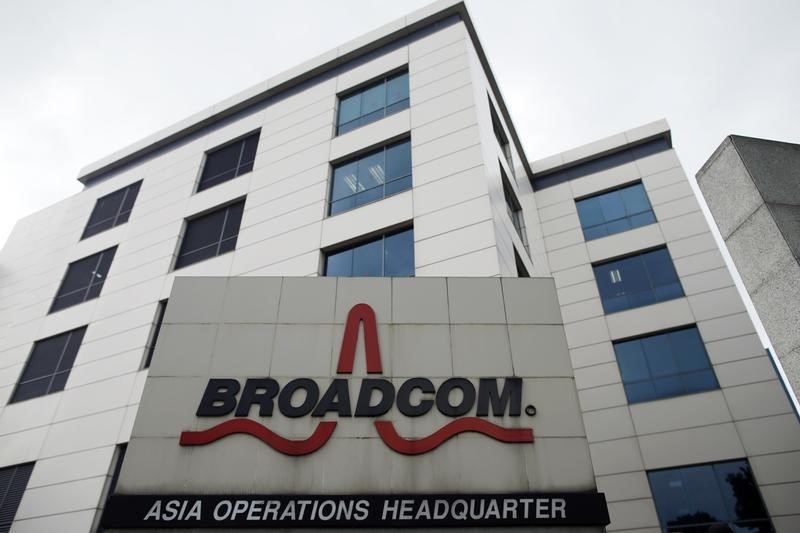 © Reuters. Broadcom's Asia operations headquarters office is seen at an industrial park in Singapore