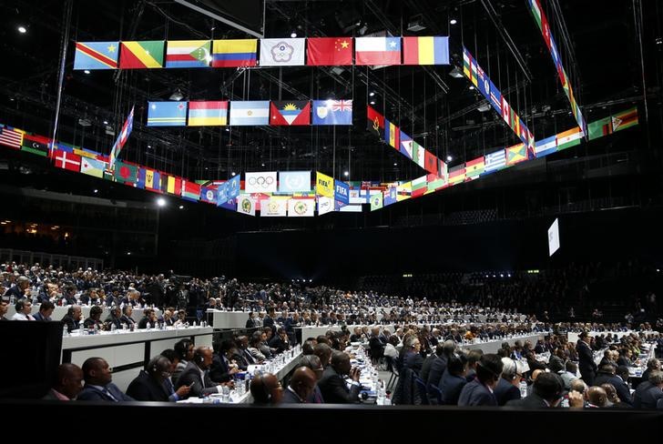 © Reuters. Vista geral do Congresso da Fifa, em Zurique