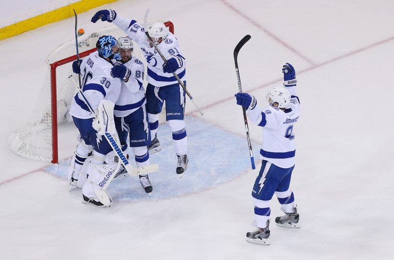 © Reuters. NHL: Stanley Cup Playoffs-Tampa Bay Lightning at New York Rangers